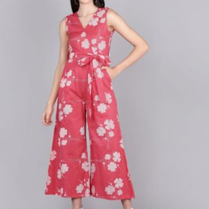 Pink Printed Jumpsuit
