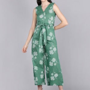 Green Printed Jumpsuit
