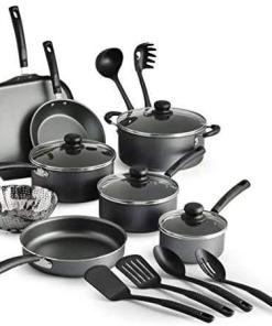 COLIBYOU 18 Piece Nonstick Pots & Pans Cookware Set Kitchen Kitchenware Cooking NEW (GRAY)