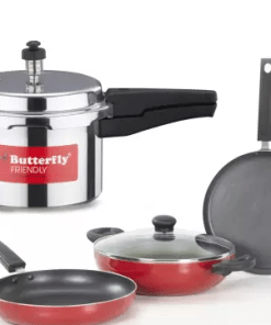 Butterfly Friendly Induction Base Kitchen Starter Kit Induction Bottom Cookware Set (Aluminium, 4 - Piece)