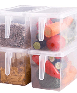Fridge Storage Containers Produce Saver, 1 Pack x 5L Stackable Refrigerator Organizer Keeper with Handle to Keep Fresh for Produce, Food,Fruits, Vegetables, Meat and Fish,Clear
