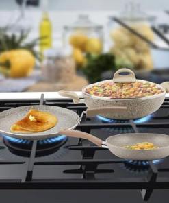 3 PCS Non-Stick Cookware Set - Rockline ( Dosa Tawa, Deep Fry Pan and Kadhai )