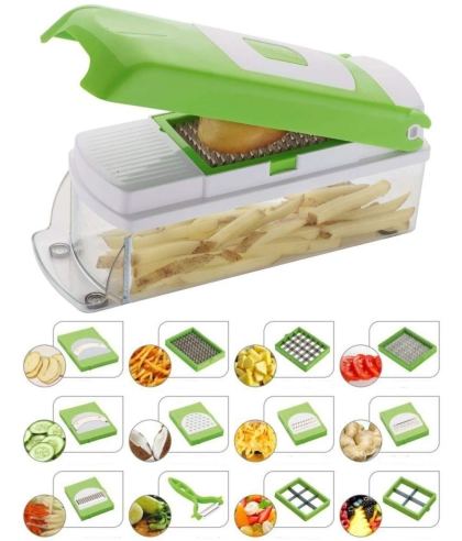 Kitchendesigner Multi-Purpose Vegetable and Fruit Chopper, Fruit Grater, Slicer Dicer, Chipper, Peeler | Hand Chopper, Cutter | Kitchen Accessories