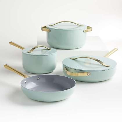 Caraway Home Silt Green 7-Piece Non-Stick Ceramic Cookware Set