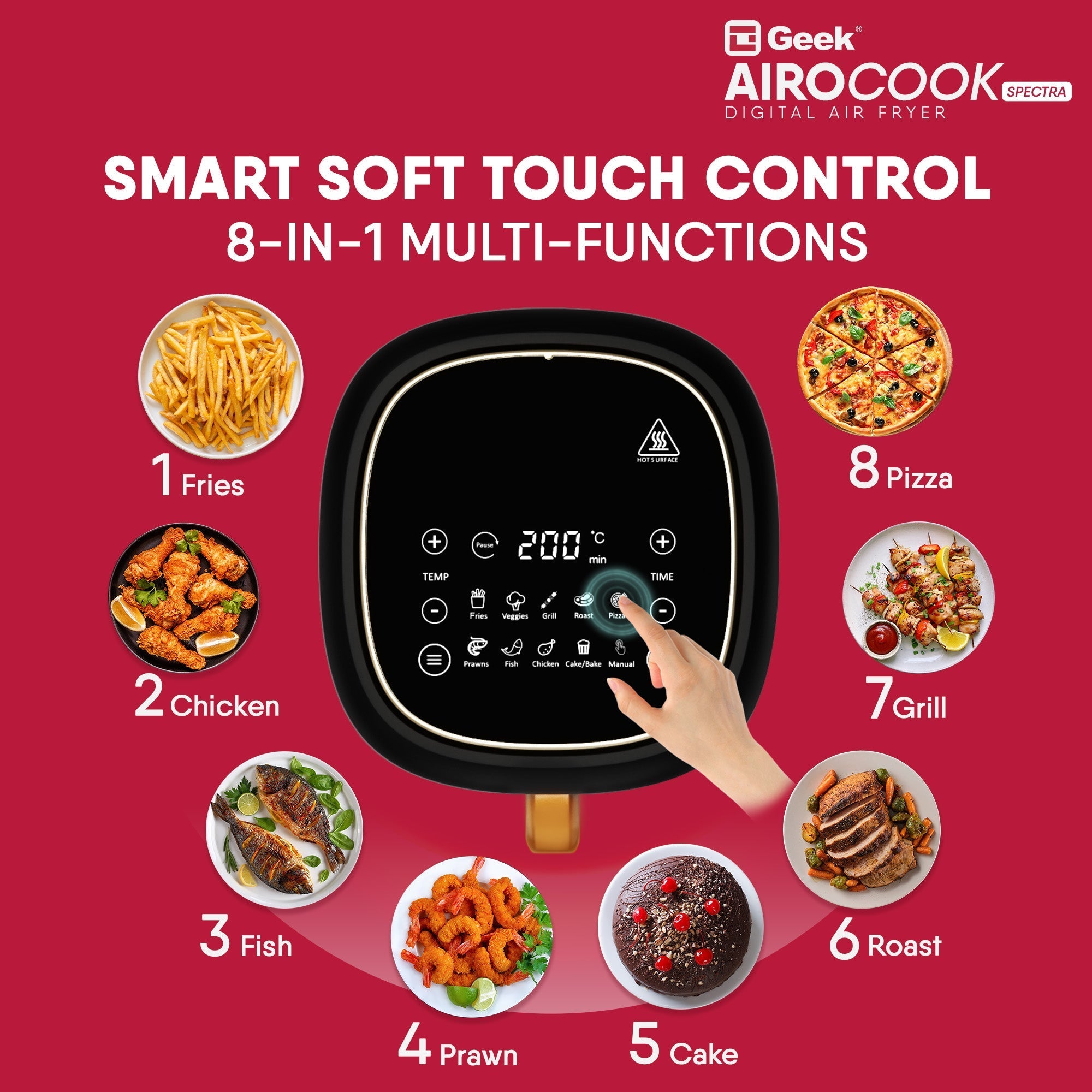 Airocook Spectra 5.5L Digital Air Fryer - Image 3