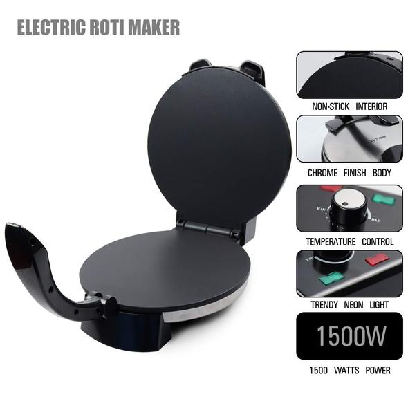 iBELL ROTI MAKER 1500Watt Nonstick Roti/Chapathi Maker Big Size with Temperature Control, 27cm Diameter - Image 6